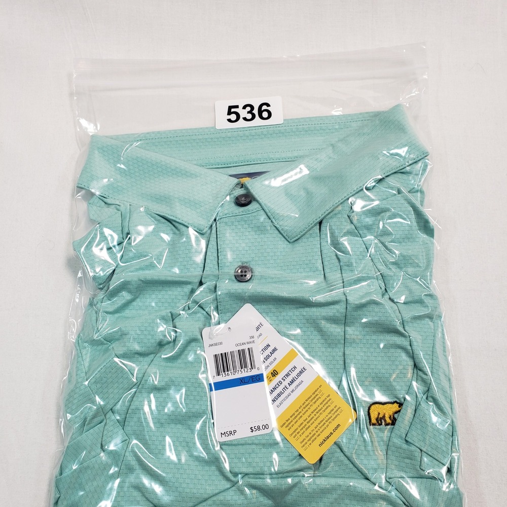 Jack Nicklaus Golf Polo Shirt XL Mint Green Moisture Wicking Sun‎ Protection - Picture 6 of 6